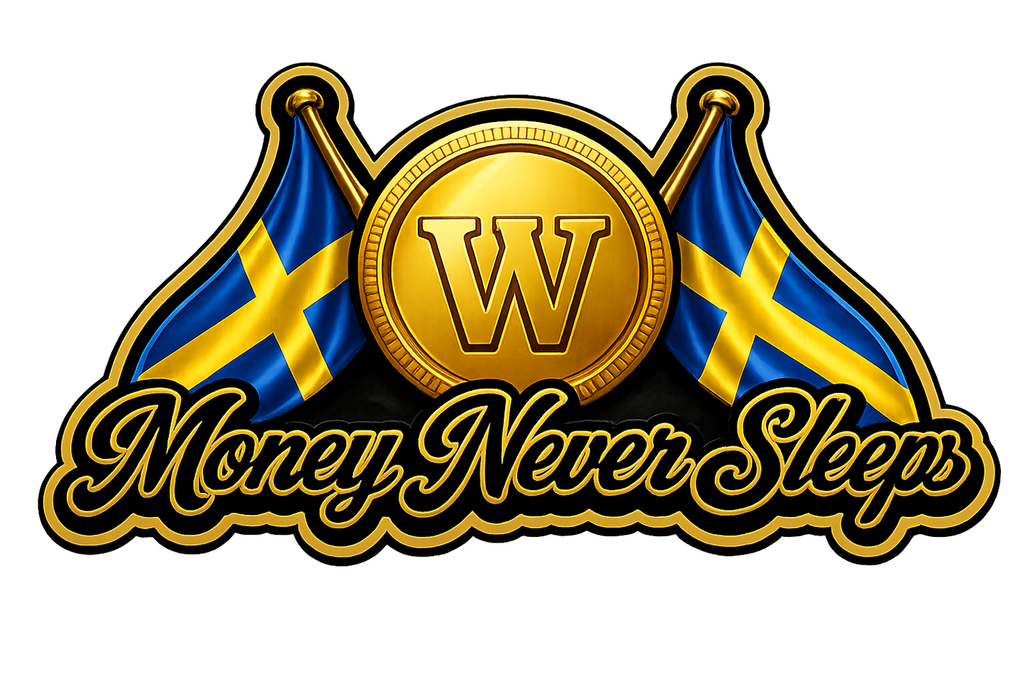Sticker - Money Never Sleeps 7cm