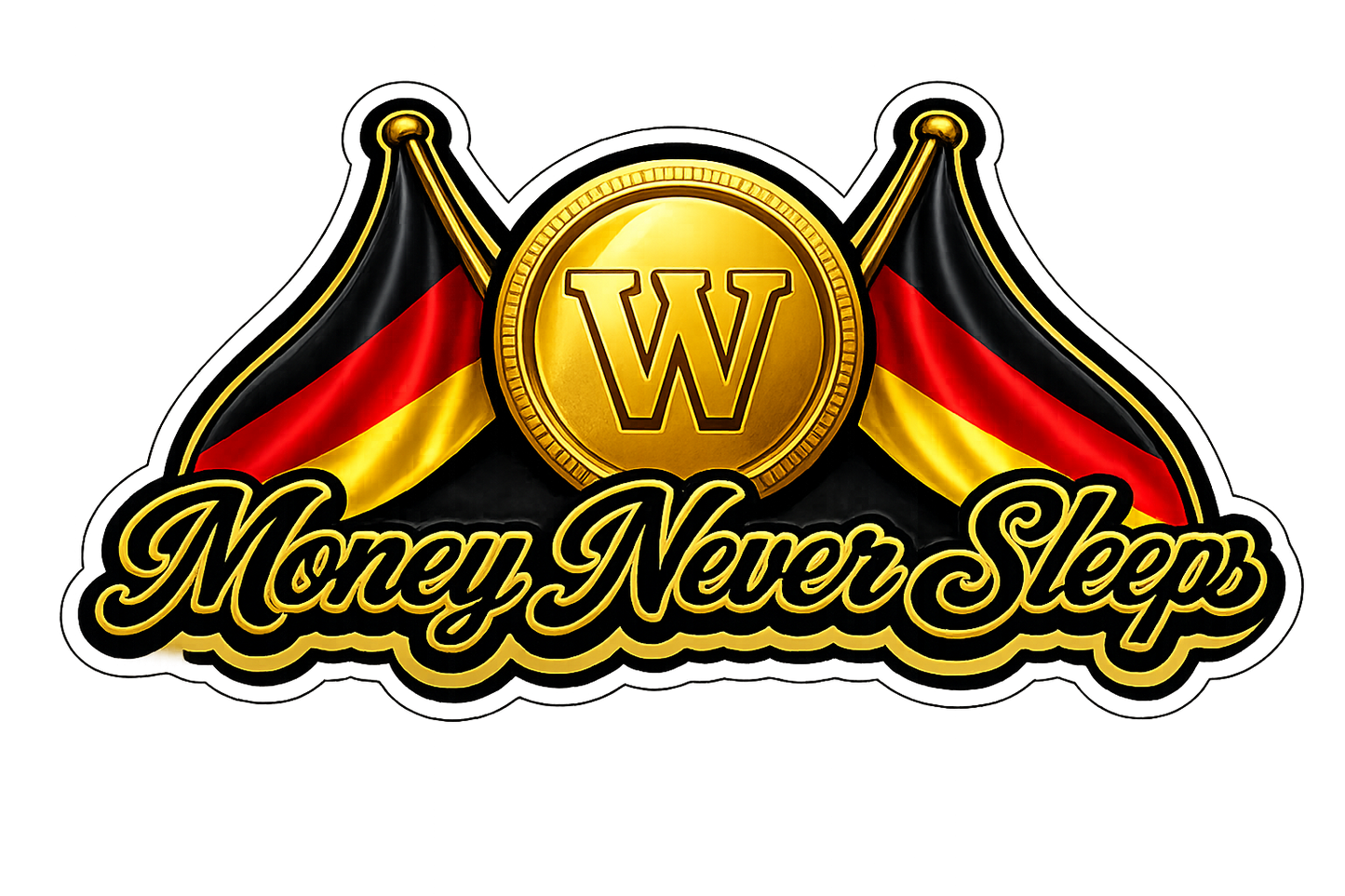 Sticker - Money Never Sleeps 7cm