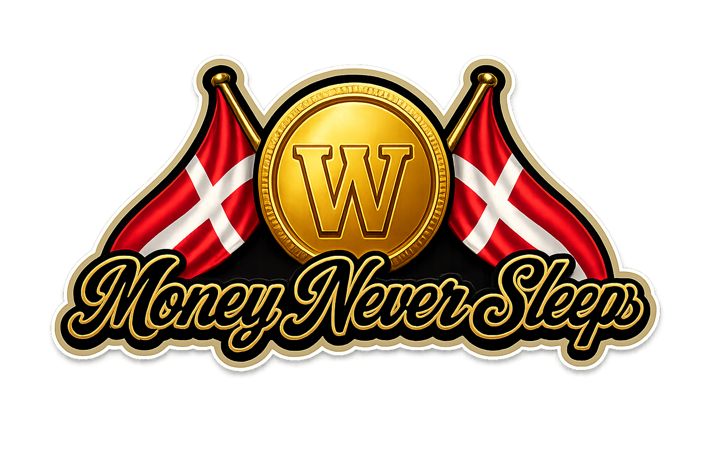 Sticker - Money Never Sleeps 7cm