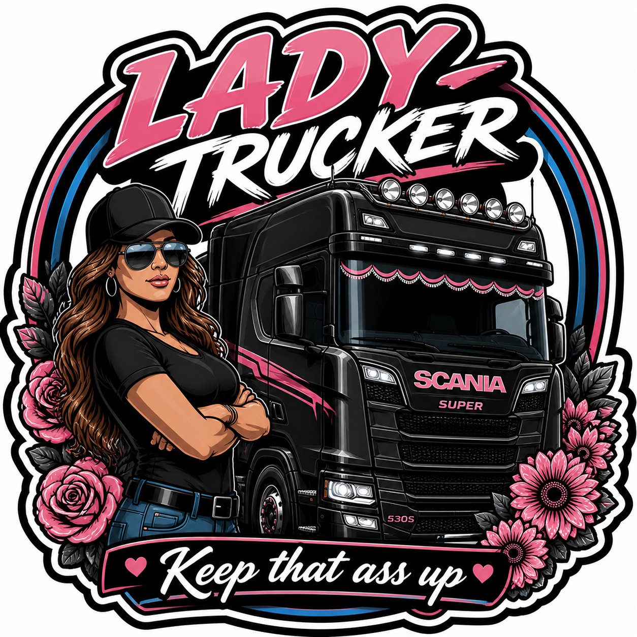 Sticker - Lady Trucker 8cm