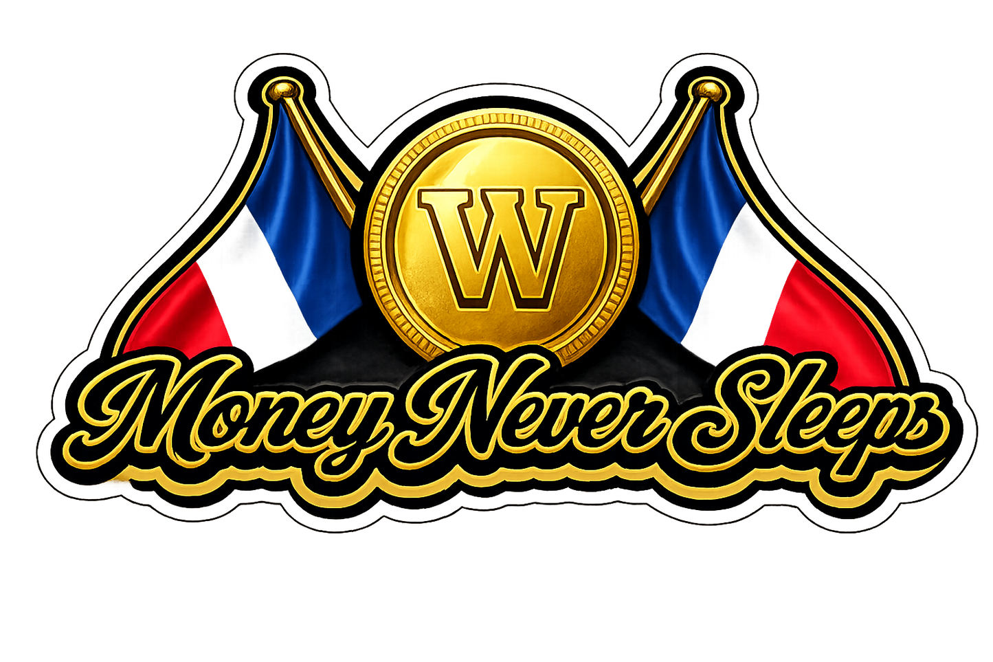 Sticker - Money Never Sleeps 7cm